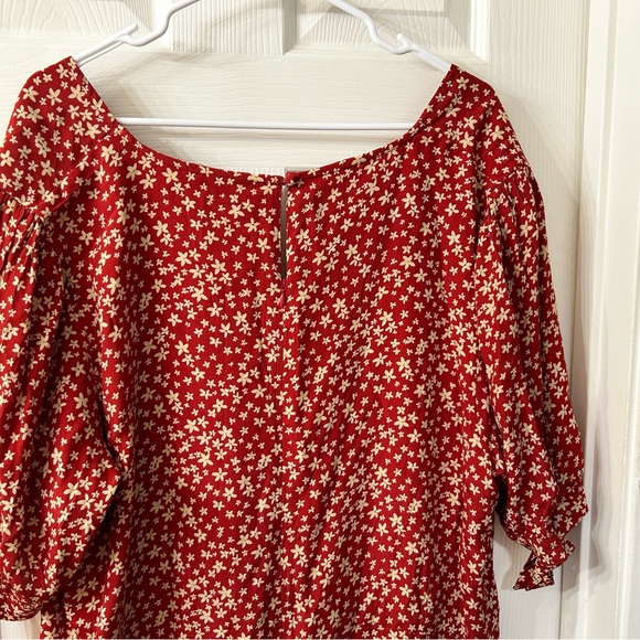 NWT Able Simone Tie Sleeve Dress 2X Brick Red - Picture 3 of 4